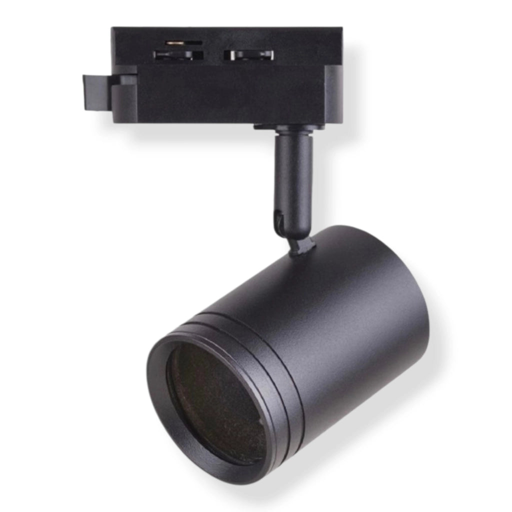 Faretto Track Light per Binario Monofase GU10 Nero Orientabile in Alluminio per Illuminazione Interni