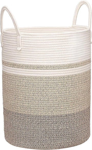 Grossa cesta a maglia con maniglie (58L) - Cesta multifunzionale per coperte