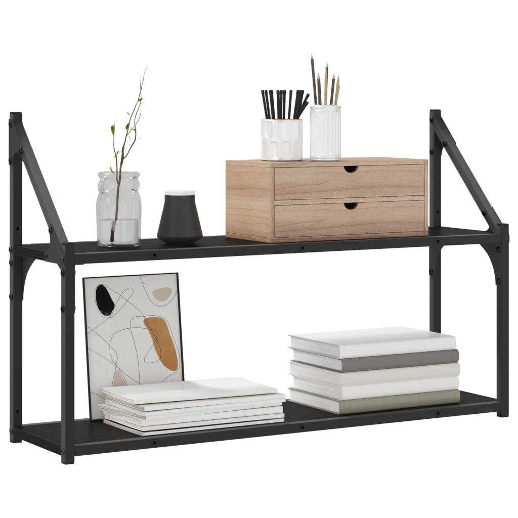 Scaffale da parete A parete Rovere nero 80 x 21 x 51 cm 8010900