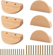 Maniglie per sportelli a mezzaluna in legno 6 pezzi, design moderno.