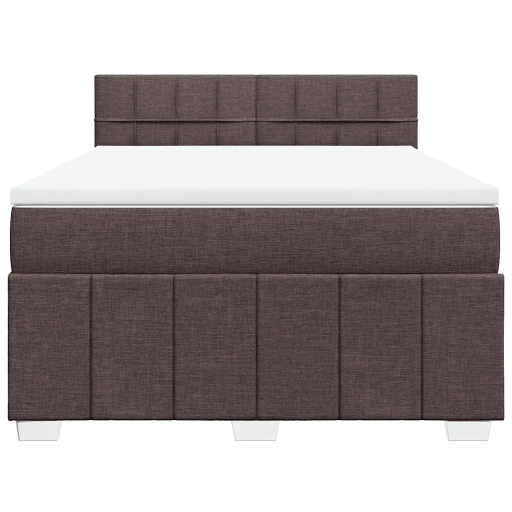 Giroletto a Molle con Materasso Marrone Scuro 160x200cm Tessuto 3289422