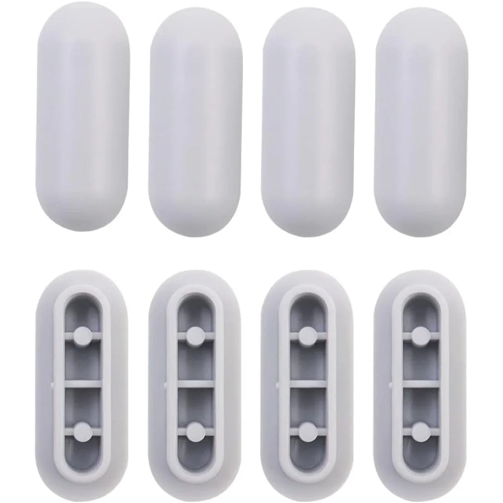 Bluexp set di 8 paracolpi per sedile wc in gomma grigia con cope
