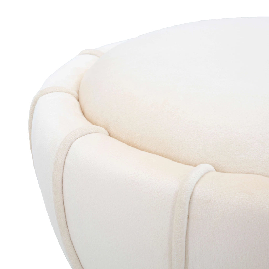 Samaip, Sgabello Rivestimento in Velluto, 40x40x44h cm Bianco Crema
