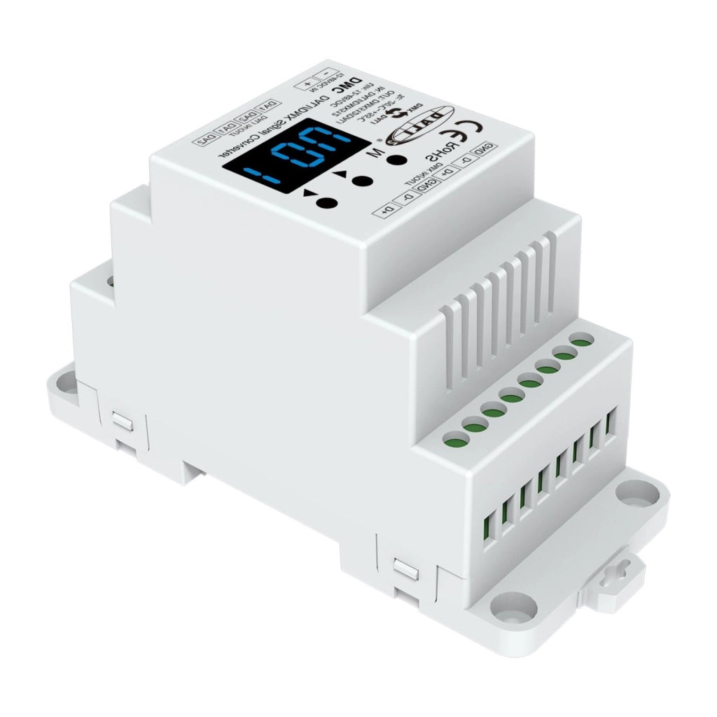 Convertitore Segnale DALI DMX512 Bidirezionale, Gateway da Guida DIN, Display Digitale, 12V 24V 36V 48V, DALI-2