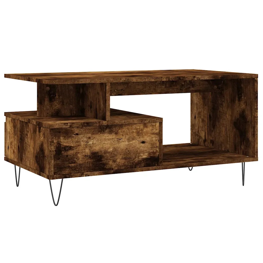Tavolino da salotto | Tavolino da caff¨¨ | Tavolino da Soggiorno Rovere Fumo 90x49x45 cm Legno Multistrato