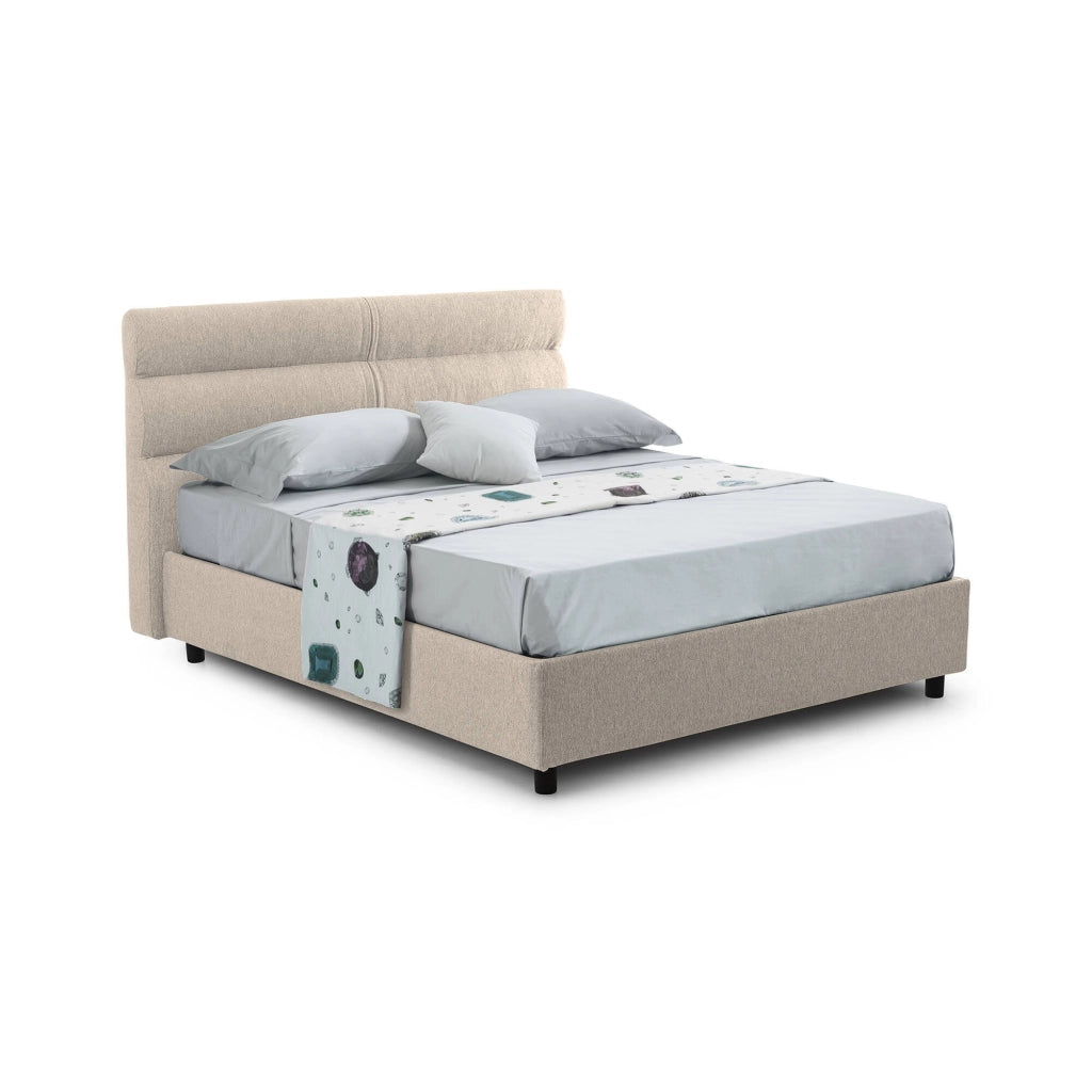 Letto Matrimoniale Briaglia, Letto Matrimoniale Sfoderabile Made in Italy, Grigio Tortora\