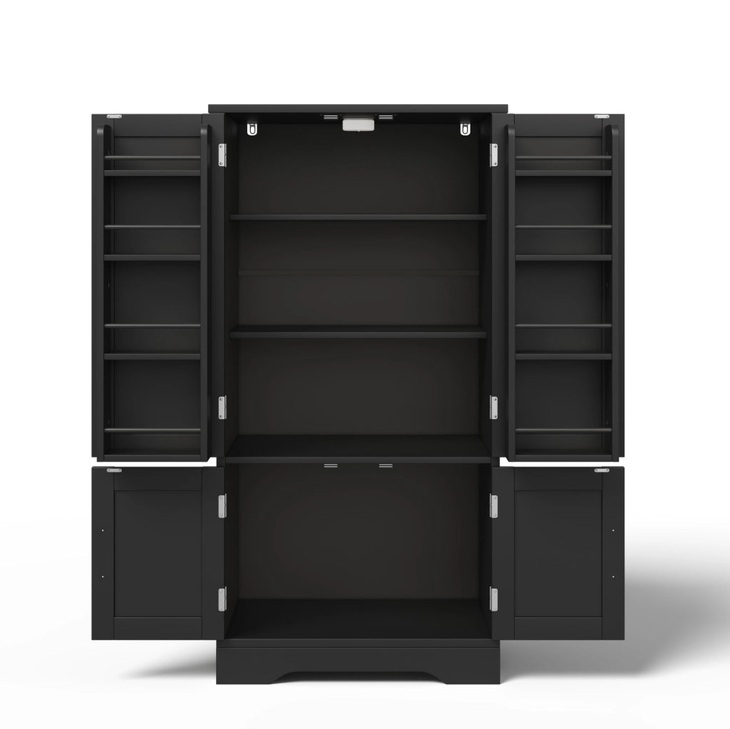 Mobile alto da cucina con luce LED sensore; 120x60x40 cm; in MDF nero