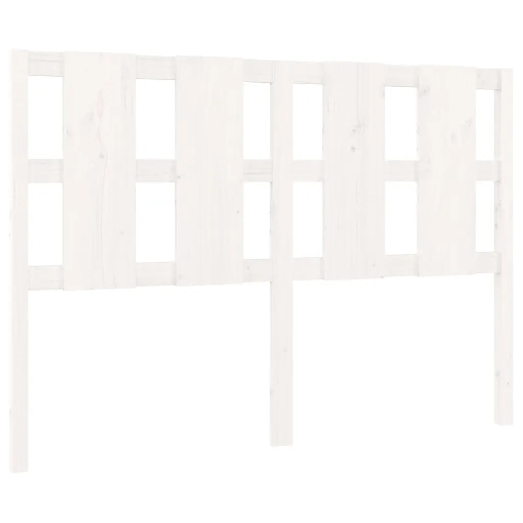 Testiera per Letto Bianca 125,5x4x100 cm Legno Massello di Pino