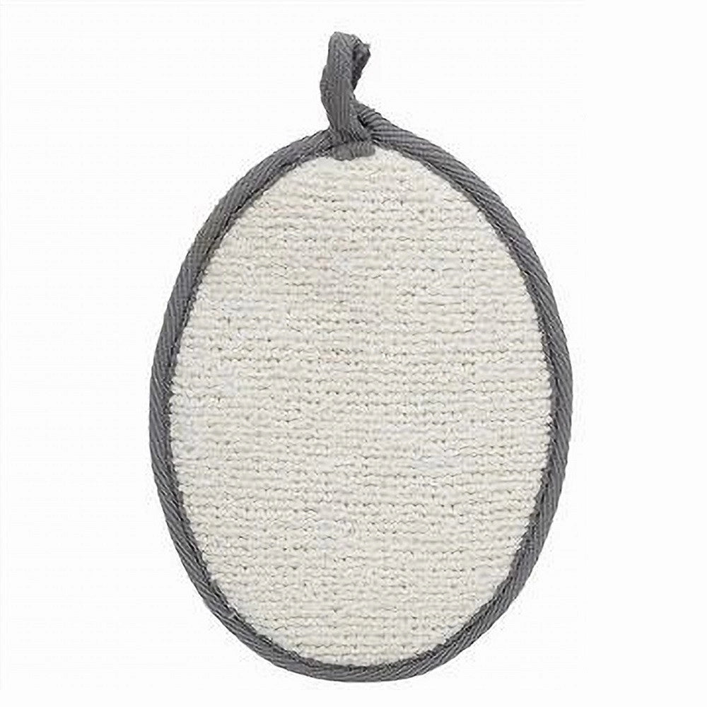 Trade Shop - Spugna Per Doccia Bagno Esfoliante Cura Pelle Corpo 13 X 18cm Grigia Ovale 79647 -