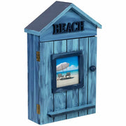 Cassetta portachiavi in ​​legno blu, 20x8x30h cm