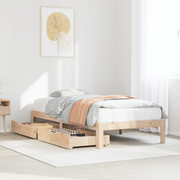 Giroletto con Cassetti 90x190 cm in Legno Massello di Pino 3301934