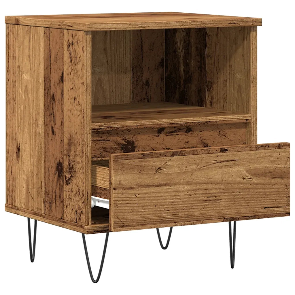 Comodino-Tavolino da notte Legno Antico 40x35x50 cm in Legno Multistrato 375701