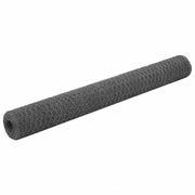 Recinzione in Rete per Pollaio in Acciaio e PVC 25x1,2 m Grigiacod mxl 90013