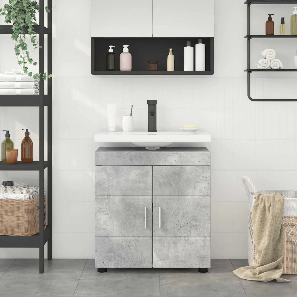 Set di Armadi da Bagno TULUM Grigio cemento 60 x 34 x 63 cm 880324