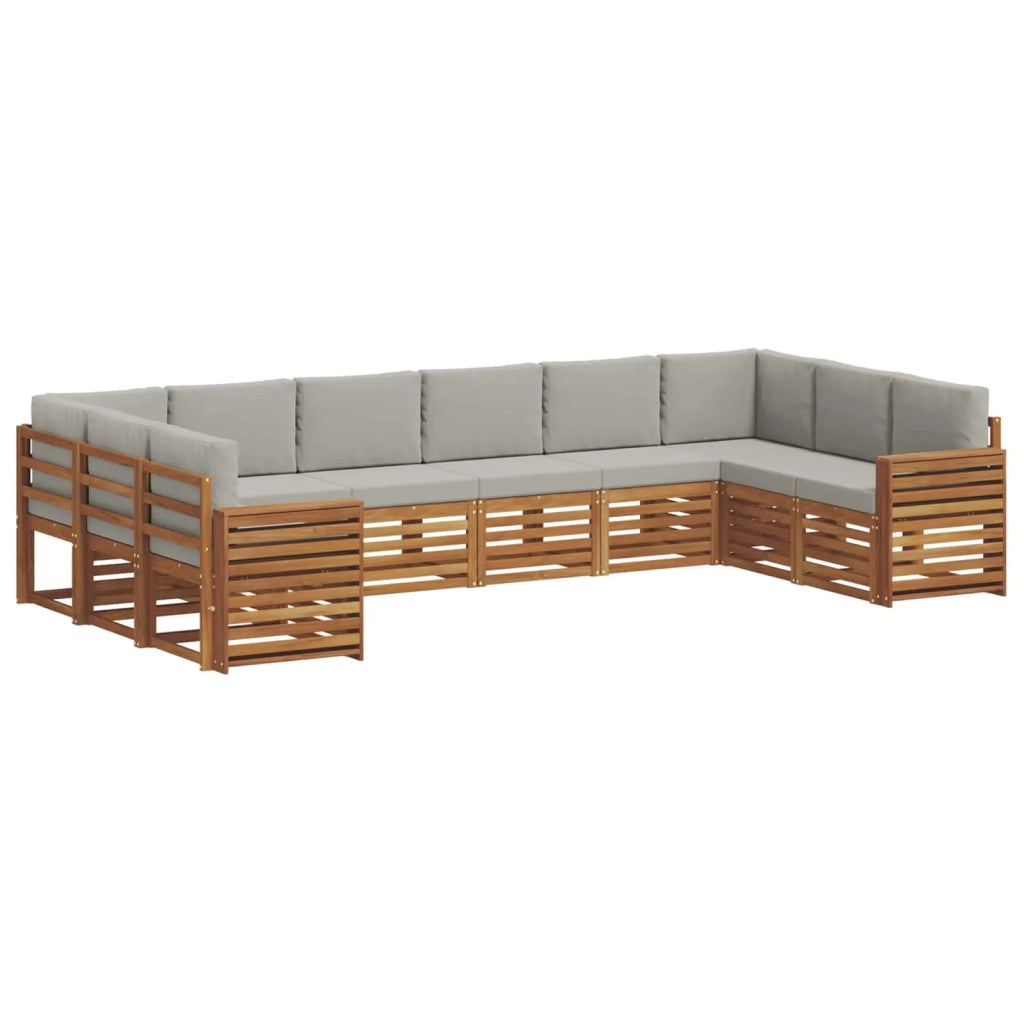 Set divano sezionale 10 pcs Grigio Naturale e Chiaro