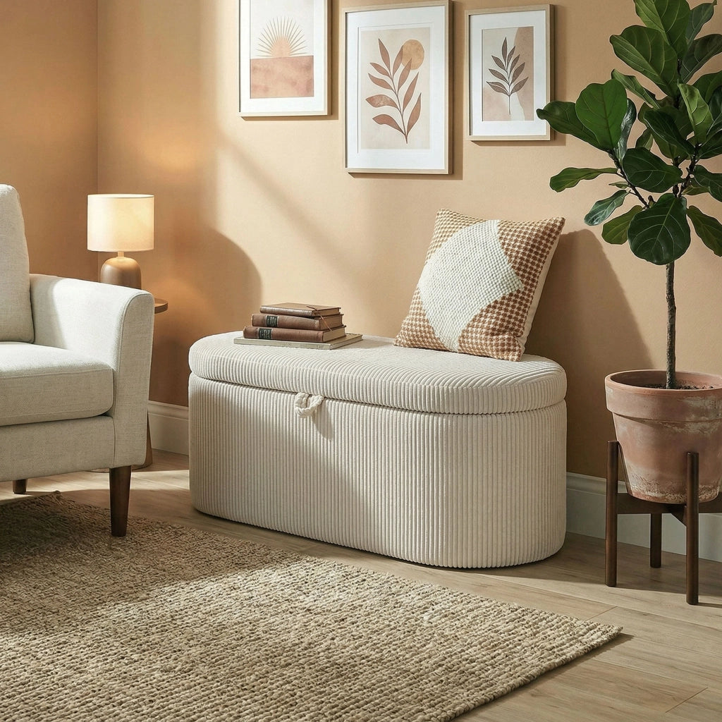 Pouf con contenitore ¨C zephmum ¨C beige 105x51x49 cm
