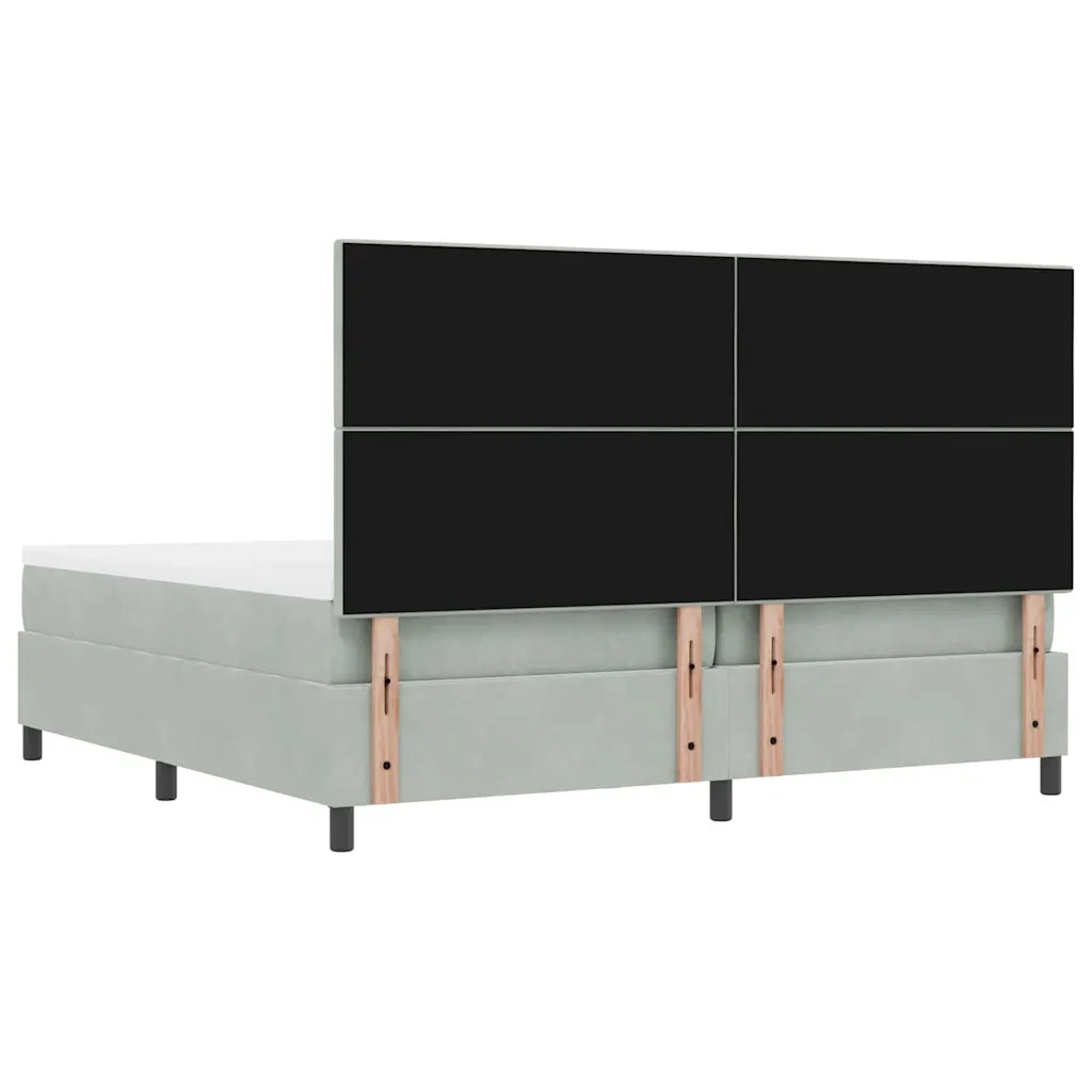Letto a molle con materasso Grigio chiaro 200 x 200 cm Velluto 3344534