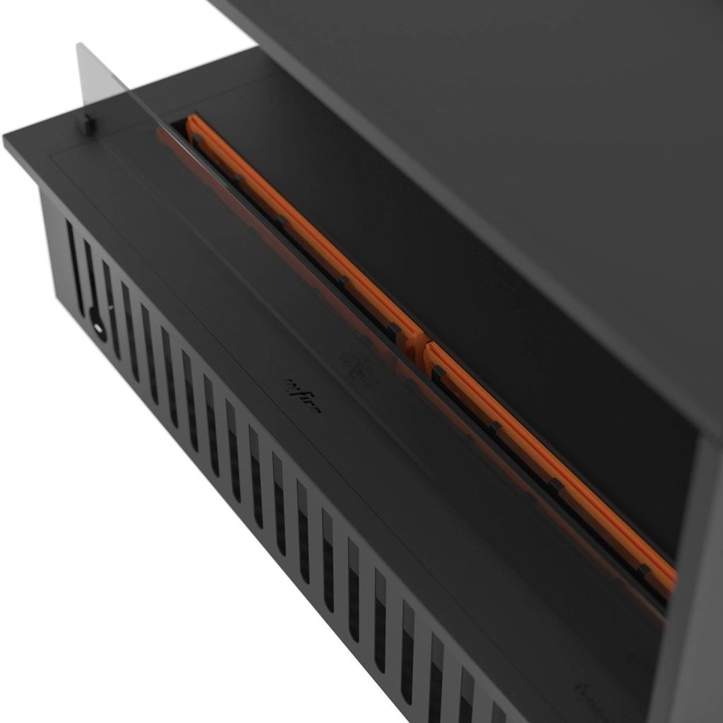 Camino a Vapore Elettrico Bifacciale Angolare a Sinistra 120x50x40 cm Invapo Corner L1200 con Ricarica Automatica Nero