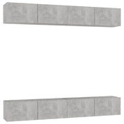 Mobili TV 4 pz | Armadietto TV | Mobile Porta TV Grigio Cemento 100x30x30 cm in Legno Multistrato