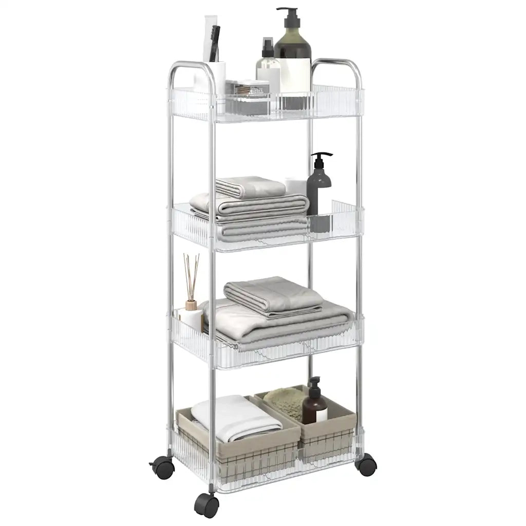 vidaXL Carrello Portaoggetti a 4 Livelli 37x28x95 cm in Acrilico