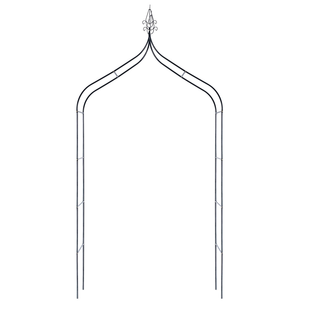 Pergola da giardino in metallo KADAX, arco di supporto per fiori, rose e piante rampicanti, alta 255 cm.