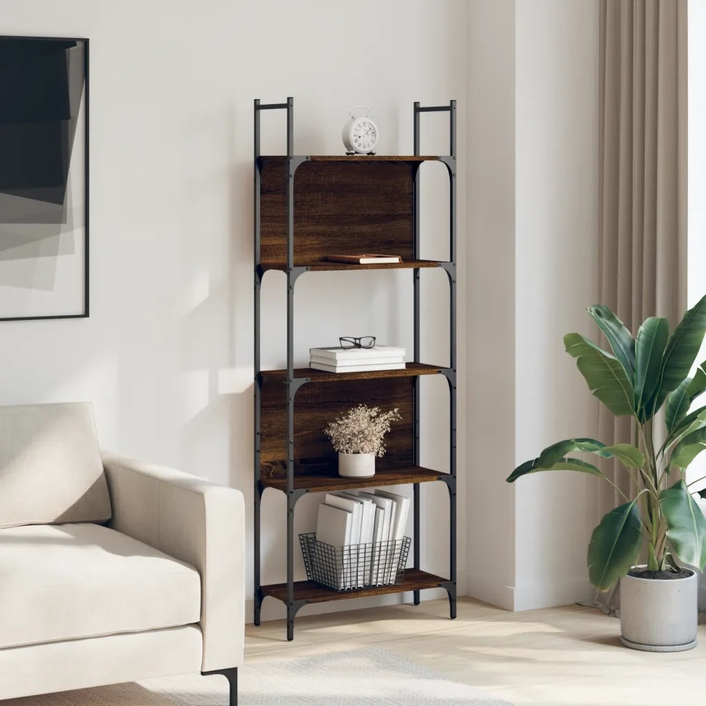 Libreria 5 Ripiani Rovere Marrone 60,5x24x166,5 cm Multistratocod mxl 133969