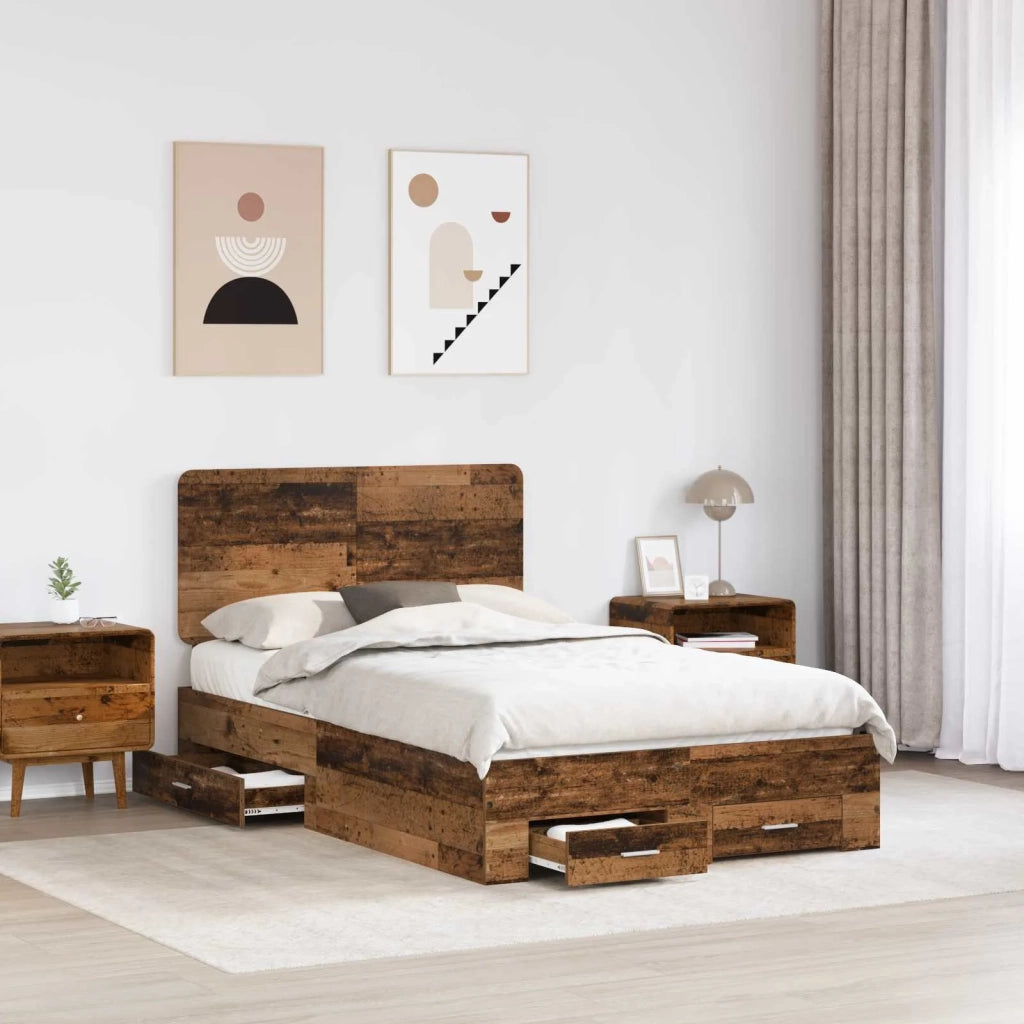 Struttura del letto con testiera Legno vecchio 120 x 190 cm
