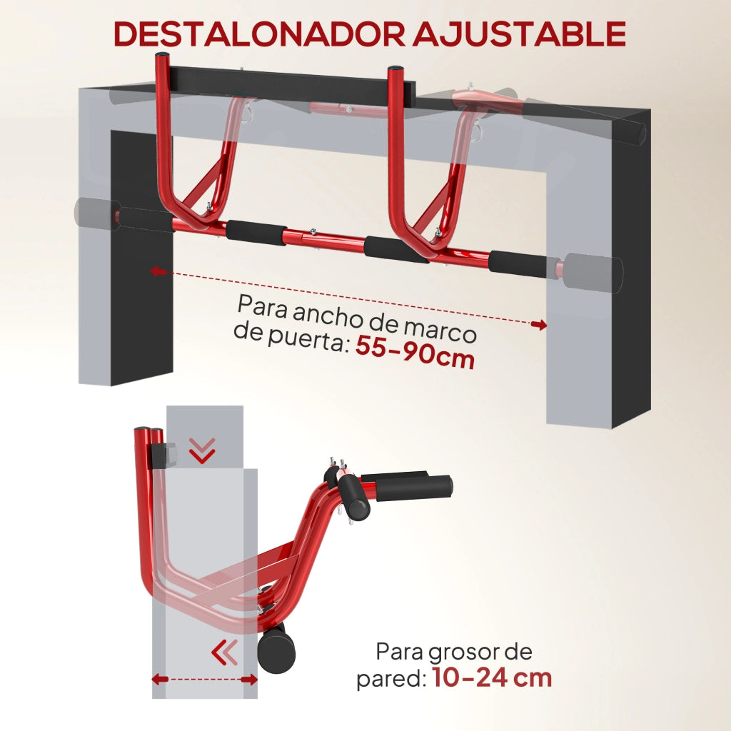 Sbarra per Trazioni a Parete ¨C zephmum ¨C Rosso e Nero 150 kg