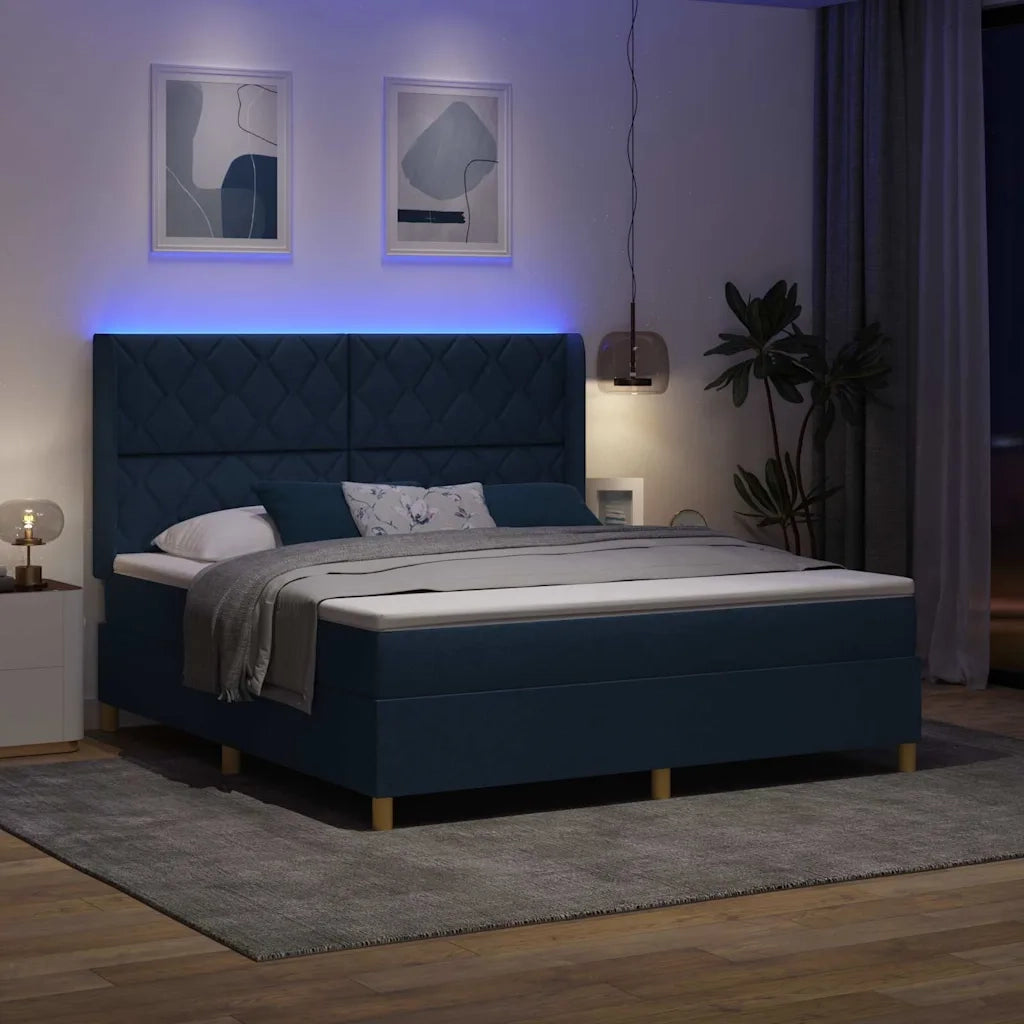 Letto a molle con materasso Blu 180 x 200 cm Tessuto 3343776