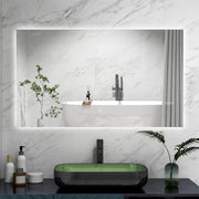 AICA Specchio 100x60cm,Memoria, Antifog,Regorabile,Retroilluminato,doppio interruttore