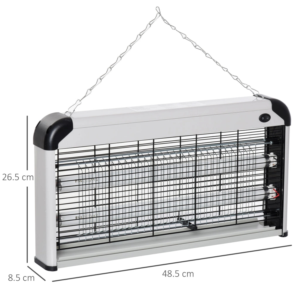 Zanzariera Elettrica 2 Lampade LED 15W Grigio