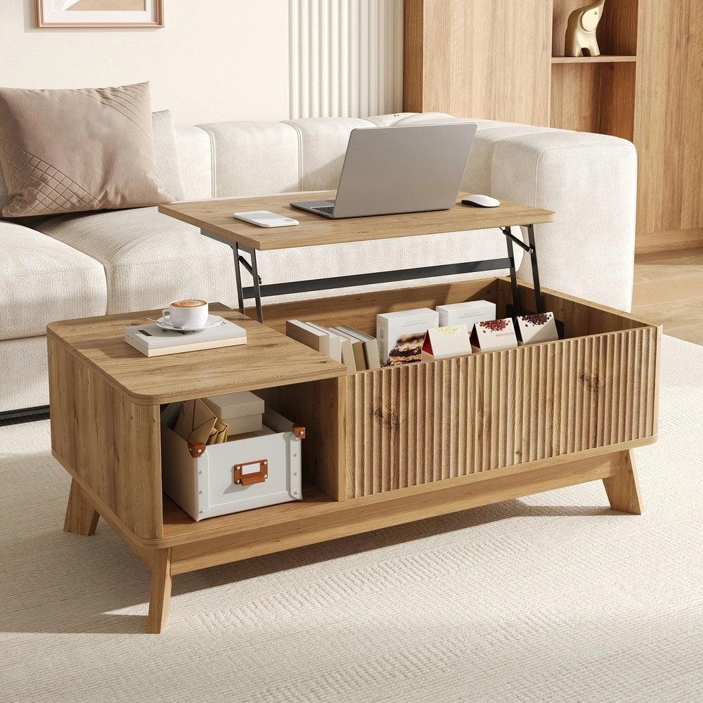 Tavolino da Caff¨¨ con Piano Alzabile ¨C Xylo ¨C MDF, Design Moderno, Vano Laterale