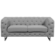 Divano Chesterfield a 2 posti grigio chiaro capitonnè sofà soggiorno