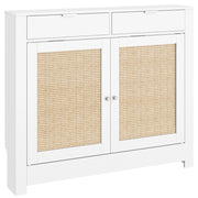 Mobile Copritermosifone con Ante in Rattan ¨C Xylo ¨C Bianco 2 Scomparti