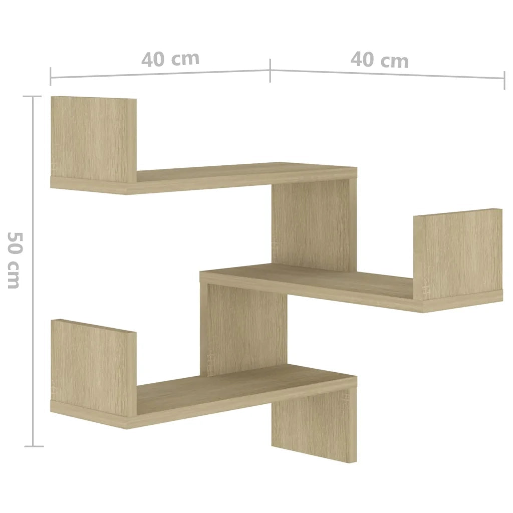 Scaffale Angolare a Muro | Mensola a parete Sonoma 40x40x50 cm Legno Multistrato