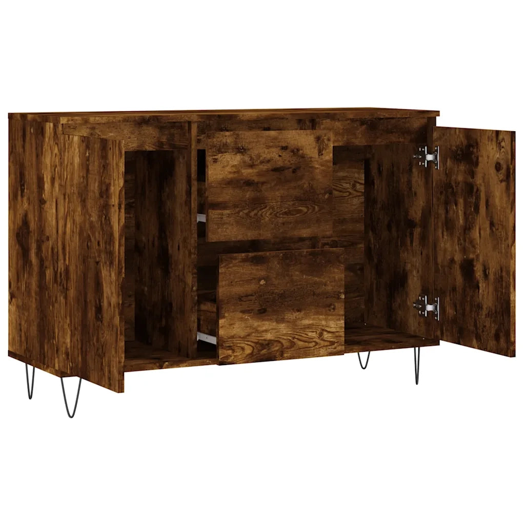 Credenza Rovere Fumo 101,5x35x70 cm in Legno Multistrato 827209