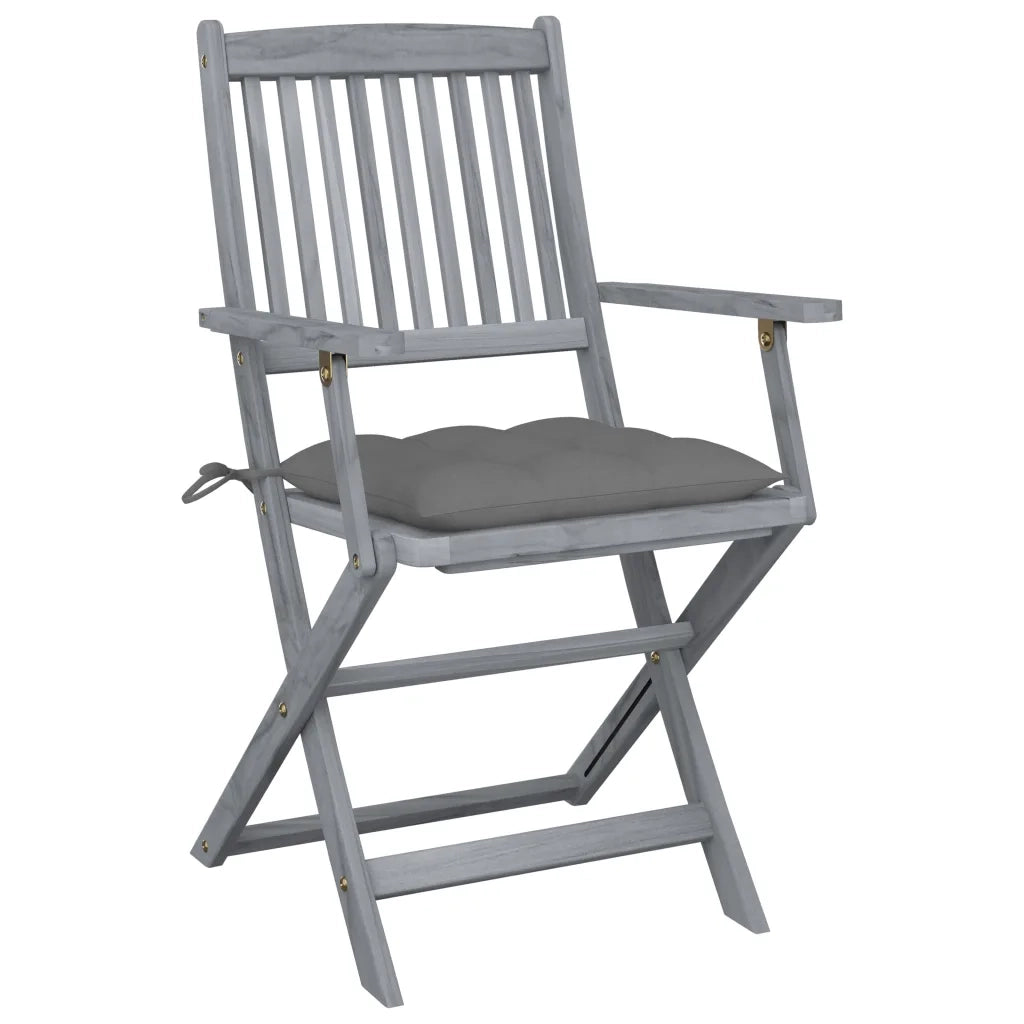 Sedie da Giardino Pieghevoli 4pz con Cuscini in Massello Acacia cod mxl 9952