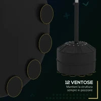 Punching Ball con Barra Girevole per Adulti e Altezza Regolabile 1.6-2m, Nero