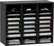 Organizzatore di Scrivania - Classificatore di Carte - 99x 30x68 CM - Carta A4 - 3 x 8 Cestelli - Nero