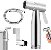 Set di Doccia Manuale per Bagno - 3 pezzi composto da Doccia con Testa in Rvs, Gomito e Contenitore per Bagno, WC e Vasca per Animali.