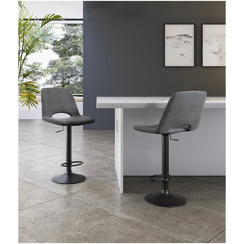 Sgabello con alzata a GAS rivestito in tessuto easy-clean Gambe metallo verniciato Alex 45cm X 52cm H 88,5/103,5cm Sto..