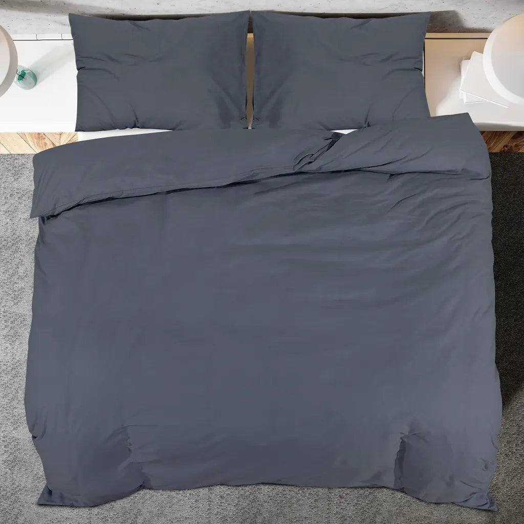 Set Copripiumino Antracite 155x220 cm in Cotone CFW8993136
