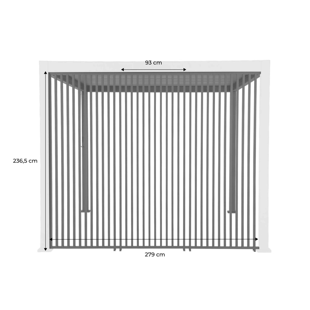 Set di 3 persiane verticali 1m pergola bioclimatica, antracite
