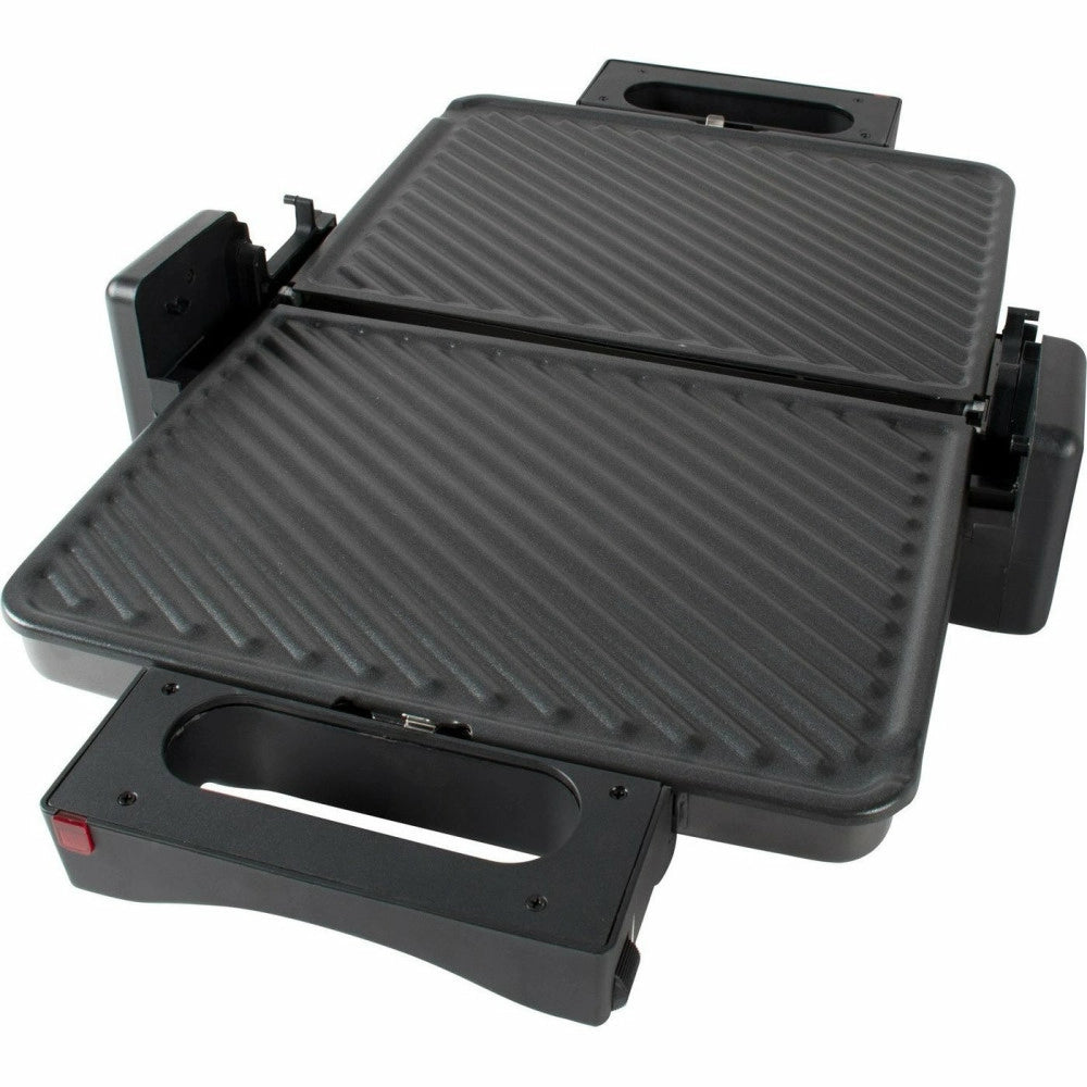 Trade Shop - Piastra Da Cucina Elettrica 2000w Con Doppia Piastra Antiaderente In Alluminio -