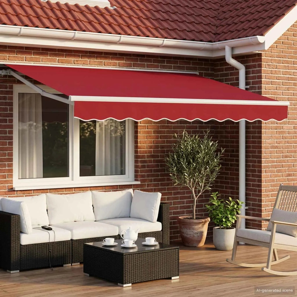 Cornice per Tenda Manuale con LED Rosso e Bianco 3 x 2,5 m 3420588