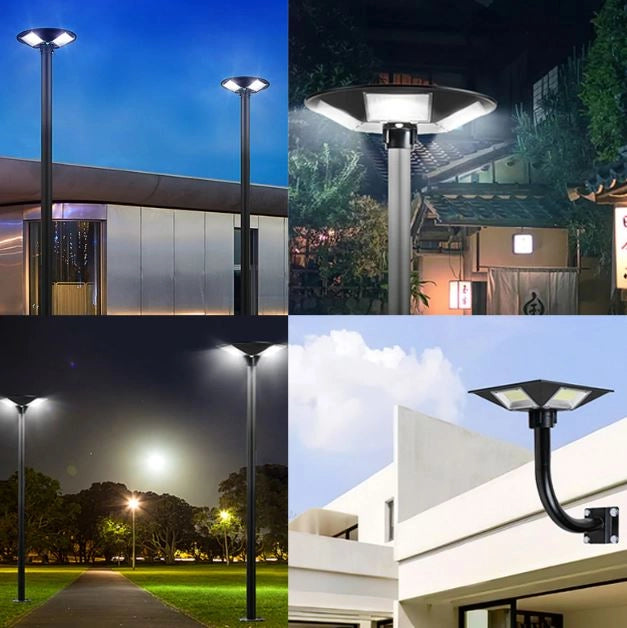 Faro Lampione LED Stradale Per Giardino 150W Pannello ad energia solare Telecomando IP66