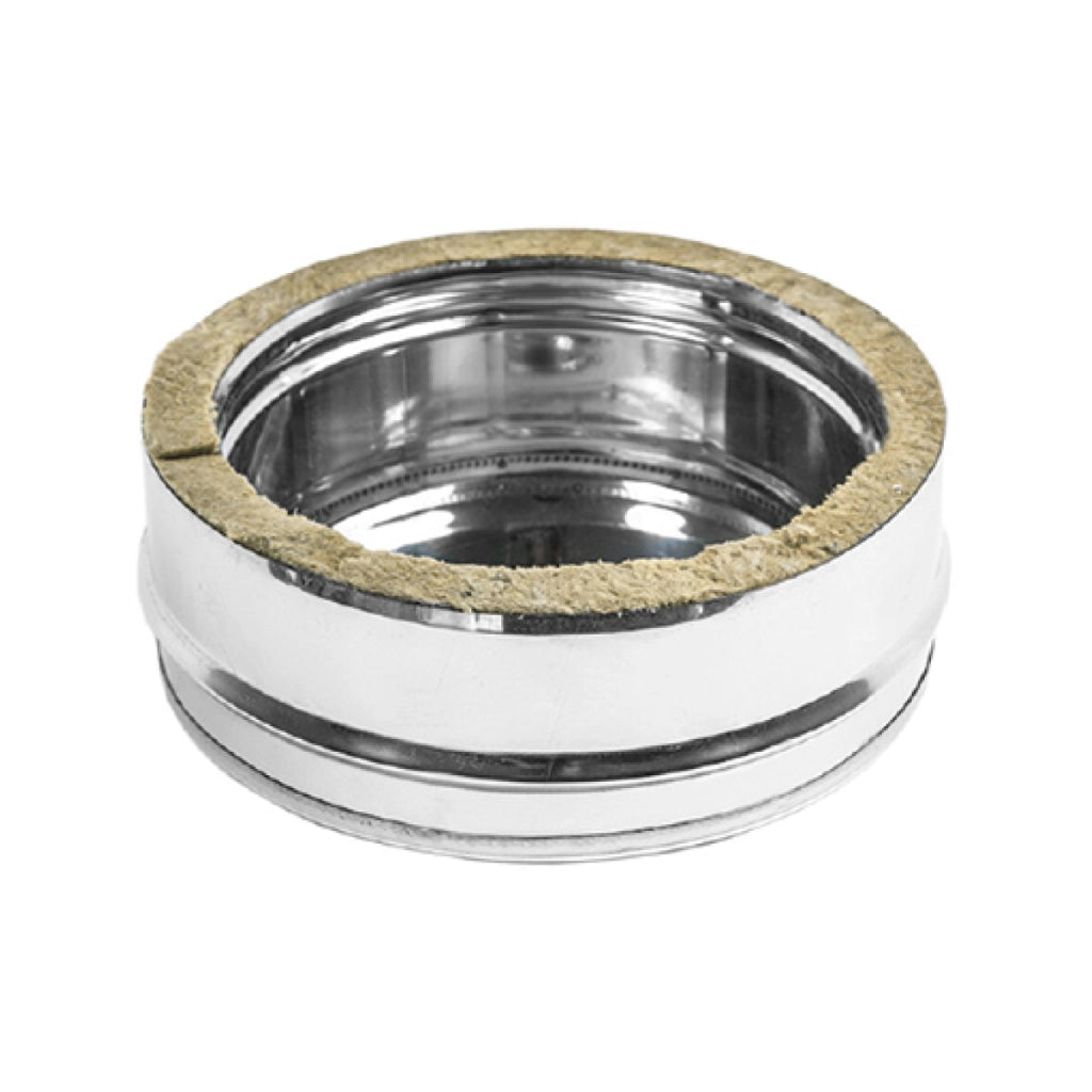 TAPPO CONDENSA DOPPIA PARETE ACCIAIO INOX AISI 316 PARTE INTERNA AISI 304 PARTE ESTERNA - ø80 INTERNO - ø130 ESTERNO - SP. 0,5 MM  - EUF