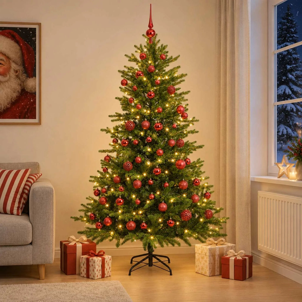 Albero di Natale artificiale con palline 240 cm 300 LED 3466774