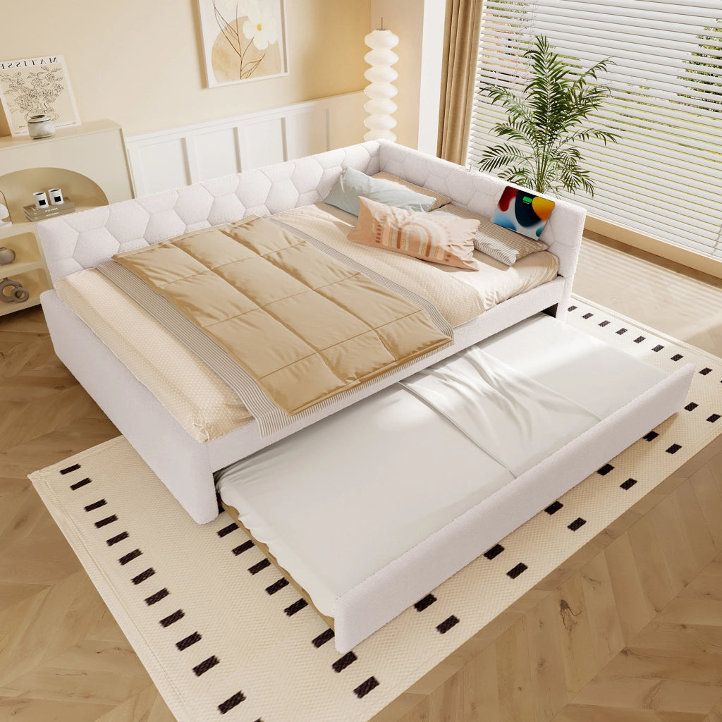 Letto giorno con funzione divano in velluto 140x200 cm
