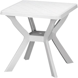 Tavolo bianco da esterno in resina 70×70 cm Reno